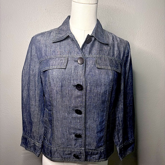 COPY - Denim Button-Up Women's Jacket - Picture 1 of 4